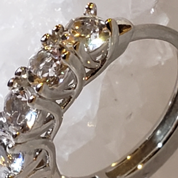 New Swarovski White Gold Huggies, on 925 Silver, Five Crystal, 18K Gold - Picture 5 of 10